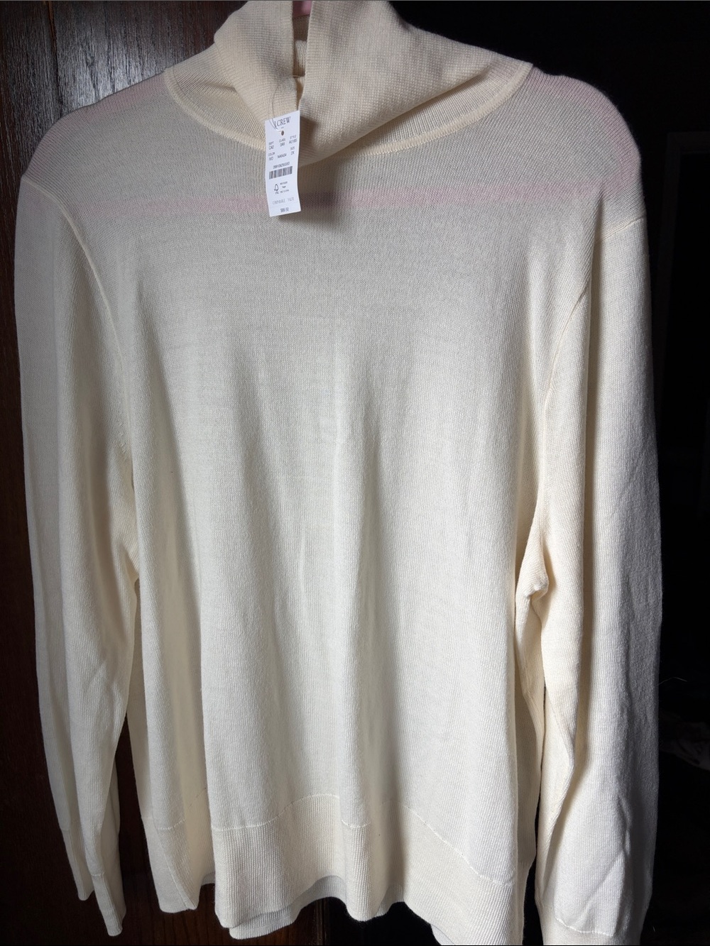 J Crew Cream Wool Turtleneck Women's Sweater - Classic Lightweight Pullover